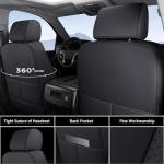 Coverado Chevy Silverado Seat Covers, Faux Leather Seat Covers Fit for Chevy Silverado GMC Sierra 2007-2025 1500, 2015-2025 2500HD 3500HD Crew Double Extended Cab (Front, Black)