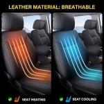 Coverado Chevy Silverado Seat Covers, Faux Leather Seat Covers Fit for Chevy Silverado GMC Sierra 2007-2025 1500, 2015-2025 2500HD 3500HD Crew Double Extended Cab (Front, Black)