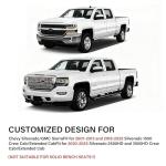 Coverado Chevy Silverado Seat Covers, Faux Leather Seat Covers Fit for Chevy Silverado GMC Sierra 2007-2025 1500, 2015-2025 2500HD 3500HD Crew Double Extended Cab (Front, Black)