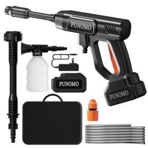 Cordless Pressure Washer, 1800PSI Portable Power Washer Battery Operate with 6-in-1 Nozzle, Foam Cannon, 65FT High-Elastic Hose, Lightweight Handheld Power Washer for Car, Patios, Outdoor Cleaning