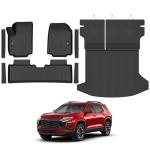 Floor Mats & Cargo Mat with Backrest Mat Custom for Chevy Equinox 2025 2026 (Only Gas) /GMC Terrain, Door Sill Guards, All Weather TPE Full Set Floor Liners Trunk Mat for Chevrolet Equinox Accessories