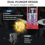 Hydraulic Transmission Jack 1322 Lb Capacity, High Lift 33.5-70 Inch, Dual Plunger System, 360° Rotating & 30° Tilting Saddle, Telescoping Jack Stand for Garage and Auto Shop Use, Red