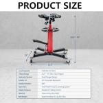 Hydraulic Transmission Jack 1322 Lb Capacity, High Lift 33.5-70 Inch, Dual Plunger System, 360° Rotating & 30° Tilting Saddle, Telescoping Jack Stand for Garage and Auto Shop Use, Red