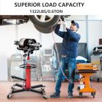 Hydraulic Transmission Jack 1322 Lb Capacity, High Lift 33.5-70 Inch, Dual Plunger System, 360° Rotating & 30° Tilting Saddle, Telescoping Jack Stand for Garage and Auto Shop Use, Red