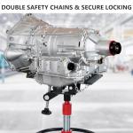 Hydraulic Transmission Jack 1322 Lb Capacity, High Lift 33.5-70 Inch, Dual Plunger System, 360° Rotating & 30° Tilting Saddle, Telescoping Jack Stand for Garage and Auto Shop Use, Red