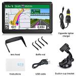 GPS Navigator for Car, Latest 2026 Map 7 inch Touch Screen Car GPS 256-16GB, Voice Turn Direction Guidance, Support Speed and Red Light Warning, North America Lifetime map Free Update(Dark)