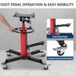 Hydraulic Transmission Jack 1322 Lb Capacity, High Lift 33.5-70 Inch, Dual Plunger System, 360° Rotating & 30° Tilting Saddle, Telescoping Jack Stand for Garage and Auto Shop Use, Red