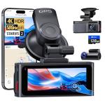 Pelsee S3 Touch 4K Dash Cam Front and Rear, STARVIS 2 Sensor, STARLIT™ Full Color Night Vision, 128GB Card, WiFi 6, ADAS, Dash Camera for Cars with 3.39"IPS Screen, Voice Control, 24H Parking Mode GPS