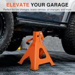 Nilight 3 Ton Jack Stands, Double Locking Heavy Duty Steel 6,600 lbs Capacity, Adjustable 11.22"-16.53" Height for SUV Sedan Pickup Light Truck, 2 Pack