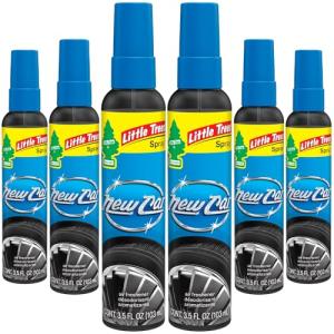 LITTLE TREES Car Air Freshener | Spray Provides a Long-Lasting Scent for Auto or Home | On-the-go Freshness | New Car Scent, 6 Air Fresheners