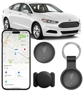 Undetectable GPS Tracker for Vehicles - Real-Time Tracking, No Monthly Fee/No SIM Card, Works with iOS Find My | Mini Hidden Magnetic GPS Locator, Ultra-Slim, IP68 Waterproof, 12-Month Working Time