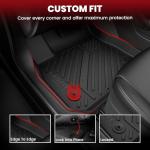 LASFIT Floor Mats & Cargo Mat for Toyota Prius 2010-2011, All Weather TPE Custom Fit Easy Clean Durable No-Curling Floor Liners for Prius 2010 2011 Car Mats & Trunk Mat