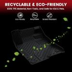 LASFIT Floor Mats & Cargo Mat for Toyota Prius 2010-2011, All Weather TPE Custom Fit Easy Clean Durable No-Curling Floor Liners for Prius 2010 2011 Car Mats & Trunk Mat