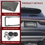 2PCS Clear License Plate Covers and Frames, Personalized License Plate Frame with Screws Screw Caps Washers, Rust-Proof Auto LicensePlate Holder, Universal License Protector for Standard US Plates