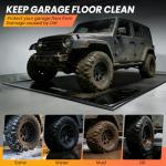 RVSNAIL Garage Floor Mat, 8'6''x22' Heavy Duty 1.2inch Thick Containment Mats, Waterproof PVC Matwith High Elastic Sponge Column, Non-Slip Surface, Parking Mat with a Squeegee