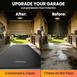 RVSNAIL Garage Floor Mat, 8'6''x22' Heavy Duty 1.2inch Thick Containment Mats, Waterproof PVC Matwith High Elastic Sponge Column, Non-Slip Surface, Parking Mat with a Squeegee