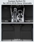 Floor Mats for 2014-2018 Chevy Silverado/GMC Sierra 1500 Crew Cab & 2015-2019 Silverado/Sierra 2500 HD/3500 HD Crew Cab,All Weather TPE Floor Liners Custom Fit for Chevy Silverado Full Set Car Mats