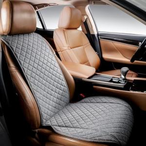 IVICY Faux Linen Front Car Seat Cover – Durable, Non-Slip Seat Protector for Cars – 1 Unit, Cool Gray