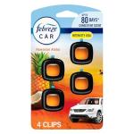 Febreze Car Air Freshener, Odor-Fighting Automotive Vent Clip, Scented Car Accessories, Long Lasting for Strong Odors, Hawaiian Aloha Scent, 4 Count