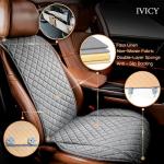 IVICY Faux Linen Front Car Seat Cover – Durable, Non-Slip Seat Protector for Cars – 1 Unit, Cool Gray