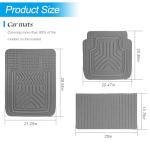 Mandark Car Floor Mats Full Set, 5PCS Deep Dish All Weather Waterproof Heavy Duty Vehicle Pad, Automotive Interior Protection Flooring Liner Accessories, Universal for SUV Sedan Truck (Black/Gray)