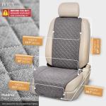 IVICY Faux Linen Front Car Seat Cover – Durable, Non-Slip Seat Protector for Cars – 1 Unit, Cool Gray