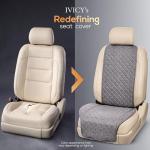 IVICY Faux Linen Front Car Seat Cover – Durable, Non-Slip Seat Protector for Cars – 1 Unit, Cool Gray