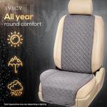 IVICY Faux Linen Front Car Seat Cover – Durable, Non-Slip Seat Protector for Cars – 1 Unit, Cool Gray
