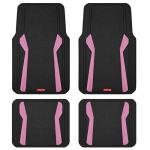 Rubbermaid Car Floor Mats Full Set, Premium Heavy Duty All-Weather Car Mats– Rugged Rubber with Brushed Aluminum Inserts, Universal Trim-to-Fit, Anti-Slip Backing for Cars, SUVs, Trucks & Vans - Pink