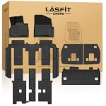 LASFIT Floor Mats & Backrest Mats & Cargo Mat for Kia Carnival Hybrid 7/8 Seats 2026 2025 (Only Fit Hybrid), All Weather TPE Custom Fit Floor Liners Full Set Car Mats Trunk Mat Accessoires, Black