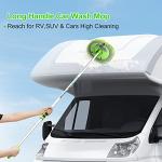 62'' Car Wash Brush with Long Handle Chenille Microfiber Car Wash Mop Mitt Kit Scratch-Free Car Cleaning Brush Care Kits with Replacement Head Supplies for Cars RV Truck Boat