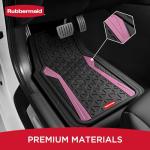 Rubbermaid Car Floor Mats Full Set, Premium Heavy Duty All-Weather Car Mats– Rugged Rubber with Brushed Aluminum Inserts, Universal Trim-to-Fit, Anti-Slip Backing for Cars, SUVs, Trucks & Vans - Pink