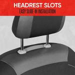 Motor Trend Black Cloth Car Seat Covers for Front Seats – Premium Automotive Bucket Seat Covers, Made for Vehicles with Removable Headrests, Interior Covers for Car Truck Van SUV Seat Protector