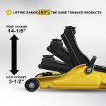 YELLOW JACKET 2.5 Ton Trolley Jack with Carrying Case Hydraulic Low Profile Floor Jack for Cars Lift with Single Piston Lift Pump, 5500 lb Capacity…