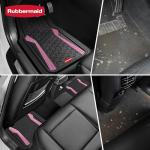 Rubbermaid Car Floor Mats Full Set, Premium Heavy Duty All-Weather Car Mats– Rugged Rubber with Brushed Aluminum Inserts, Universal Trim-to-Fit, Anti-Slip Backing for Cars, SUVs, Trucks & Vans - Pink
