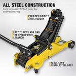 YELLOW JACKET 2.5 Ton Trolley Jack with Carrying Case Hydraulic Low Profile Floor Jack for Cars Lift with Single Piston Lift Pump, 5500 lb Capacity…