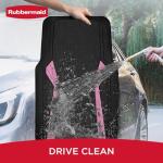 Rubbermaid Car Floor Mats Full Set, Premium Heavy Duty All-Weather Car Mats– Rugged Rubber with Brushed Aluminum Inserts, Universal Trim-to-Fit, Anti-Slip Backing for Cars, SUVs, Trucks & Vans - Pink