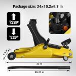 YELLOW JACKET 2.5 Ton Trolley Jack with Carrying Case Hydraulic Low Profile Floor Jack for Cars Lift with Single Piston Lift Pump, 5500 lb Capacity…