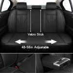 MINGBRON Car Seat Cover Full Set, Leather Car Seat Cover, Waterproof Seat Covers, Car Seat Cushion, Nappa Leather Seat Covers Car Seat Protector Universal Fit Most Cars Black