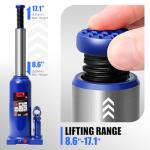 DNA Motoring 6 tons / 13228 lbs Lifting Automotive Welded Hydraulic Bottle Jack for Repair Vehicle, Pickup, Truck, w/Manual Handle, Blue,TOOLS-00356