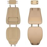 Black Panther Car Seat Cover, 1 Piece Universal Sideless Driver Seat Protector with Lumbar Support and Headrest Cover (Beige)