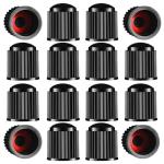 Tire Valve Stem Caps The Upgraded Version has a Sealing Ring for Car, Motorbike, Trucks, Bike, Bicycle （Black） (24)