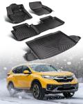 Car Floor Mats for Honda CRV: 2017-2022 Cargo Liner(Not for Hybrid), Full Set All Weather Floor Liners Trunk Mat for Honda CR-V 2017 2018 2019 2020 2021 2022, Custom Fit TPE Accessories for CR V Black