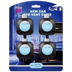 JUSTTOP New Car Scent Car Air Freshener Clip,Provides Long Lasting Fragrance Holding for Over 120 Days,4 Vent Clips,4ml Each,Auto Accessories for Men or Women