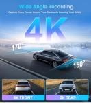4K+2K Dash Cam Front and Rear,Dash Camera for Cars,Built-in 64G Card,5G WiFi APP Control,HDR Night Vision,24H Parking Mode,Loop Recording,Support 512GB Max(4k+2k)