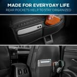 MotorBox Car Seat Covers – Ranch Leatherette Faux Leather Black Seat Covers for Car – Diamond Stitched Cushioned Seat Protectors for Automotive Accessories, Trucks, SUV, Car – Two Front Covers