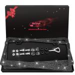 [2 Pack] Luxury Bling License Plate Frames - Hand-Set 1200+ Sparkly Crystals - Rust-Proof Stainless Steel Car Accessories for Women - Universal Fit Front and Rear Set