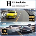 360 Degree View 4 Channel Dash Cam for Cars,Dash Cam Car Camera Front and Rear Inside Left Right,2” Dashcams with Night Vision,Loop Recording,24H Parking Mode Monitor,Reverse View+32G Memory Card