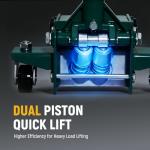 SATA 3-Ton (6,600 lb) Aluminum Floor Jack, Low-Profile Design with Dual-Piston Rapid Lift Pump, Tested for 1.5X Overload for Ultimate Safety, 30% Lighter Than Steel Model