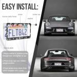 [2 Pack] Luxury Bling License Plate Frames - Hand-Set 1200+ Sparkly Crystals - Rust-Proof Stainless Steel Car Accessories for Women - Universal Fit Front and Rear Set